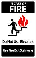 dans Cas de Feu signe faire ne pas utilisation ascenseurs, utilisation Feu sortie escaliers vecteur