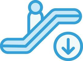 illustration de conception d'icône de vecteur d'escalator vers le bas