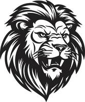 sur le rôder une noir vecteur logo excellence félin délicatesse une noir Lion emblème conception