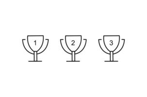 L'icône de la ligne de la coupe du trophée, vecteur sur fond blanc