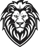 élégant chasseur noir vecteur Lion emblème féroce beauté Lion logo icône excellence
