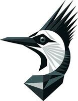 Pivert oiseau logo conception noir élégant et moderne noir Pivert oiseau logo conception minimaliste et moderne vecteur