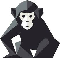 majestueux singe dans le jungle noir vecteur hommage sculpté dans noir une primate emblème dans monochrome