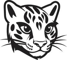 jungle vigilance ocelot logo emblème ocelots furtif noir vecteur conception