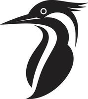 noir Pivert oiseau logo conception esquisser Pivert oiseau logo conception noir esquisser vecteur