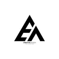 lettre ea ou ae Triangle forme moderne unique monogramme plat logo vecteur