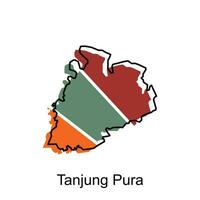 carte ville de tanjung pura Province de Nord sumatra vecteur conception. abstrait, dessins concept, logo conception modèle