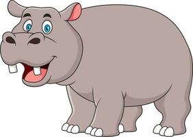 mignonne hippopotame mascotte dessin animé illustration vecteur