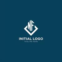 initiale nf logo carré rhombe avec lignes, moderne et élégant logo conception vecteur