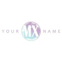 mx initiale logo aquarelle vecteur conception