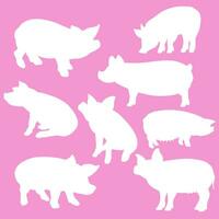 le porc contour art pour animal ou nourriture concept vecteur