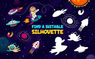 trouver adapté silhouette de OVNI, extraterrestre, astronaute vecteur