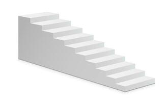 blanc escalier maquette isolé sur blanc arrière-plan, 3d escaliers modèle vecteur illustration