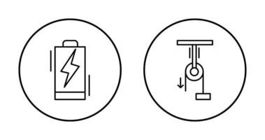 batterie et pully icône vecteur