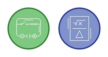 électrique circuit et formule icône vecteur