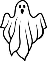 illustration de marrant mignonne en volant fantôme dans dessin animé style graphique. blanc coloré Halloween fantôme vecteur. vecteur