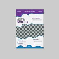 modèle de couverture de brochure de dépliant pour les enfants retour à l'éducation modèle de conception de mise en page d'admission vecteur