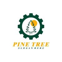 pin arbre avec équipement logo conception vecteur. Créatif pin arbre logo concepts modèle vecteur