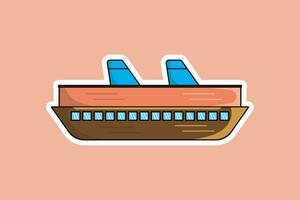 cargaison navire avec conteneurs autocollant vecteur illustration. mer transport objet icône concept. industriel commercial livraison et la logistique prestations de service élément autocollant vecteur conception.