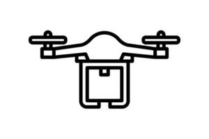 livraison drone icône. icône en relation à livraison. adapté pour la toile placer, application, utilisateur interfaces, imprimable etc. ligne icône style. Facile vecteur conception modifiable