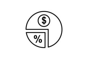 dividende icône. icône en relation à investissements et financier concepts. ligne icône style. Facile vecteur conception modifiable