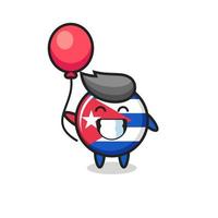 l'illustration de la mascotte de l'insigne du drapeau de cuba joue au ballon vecteur