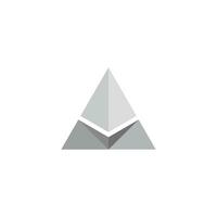 Triangle 3d ombre plat logo vecteur