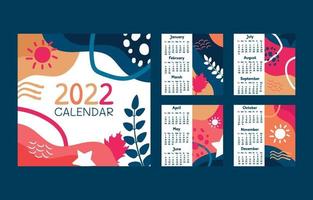 calendrier plat abstrait 2022 vecteur