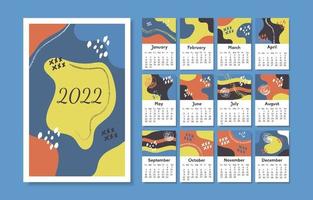 calendrier abstrait moderne 2022 vecteur