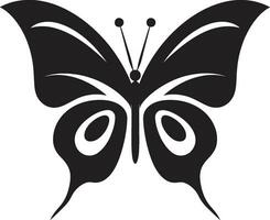 élégance dans ombres papillon symbole ailé majesté noir vecteur logo