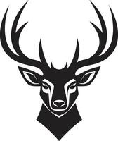 élégant noir vecteur cerf icône une majestueux symbole de la grâce cerf logo dans noir une intemporel hommage à le sauvage