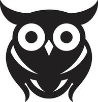 minimaliste hibou emblème hibou profil avec lune vecteur