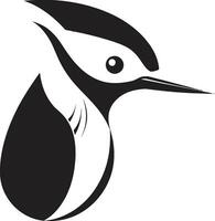 Pivert oiseau logo conception noir esquisser noir Pivert oiseau logo conception géométrique vecteur