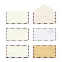 collection d'enveloppes différentes à plat pour la conception web. vecteur