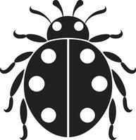 minimal merveille coccinelle badge dans ombres monochrome chef-d'oeuvre lisse coccinelle insigne vecteur