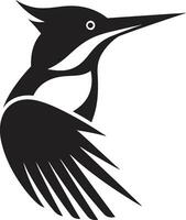 Pivert oiseau logo conception noir esquisser noir Pivert oiseau logo conception géométrique vecteur