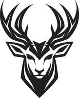 élégant cerf icône une majestueux symbole de le wilds majesté cerf logo dans monochrome une intemporel hommage à la nature vecteur