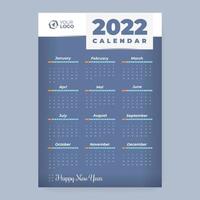 Modèle de calendrier 2022 vecteur