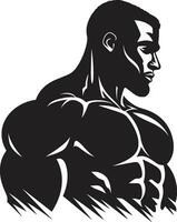 sculpté silhouette noir vecteur Puissance encrier le fer bodybuilder vecteur majesté