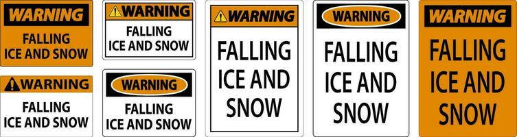 avertissement signe chute la glace et neige vecteur