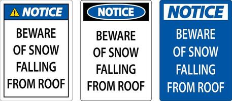 remarquer signe il faut se méfier de neige chute de toit vecteur