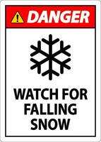 danger signe regarder pour chute neige vecteur