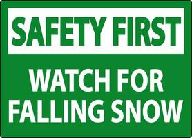 sécurité premier signe regarder pour chute neige vecteur