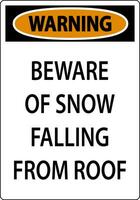 avertissement signe il faut se méfier de neige chute de toit vecteur
