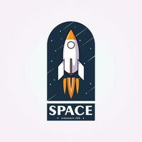 fusée logo modèle emblème, vaisseau spatial icône vecteur conception, avion ancien illustration