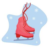 figure patinage. rouge la glace patins sur une bleu Contexte. vecteur illustration. hiver sport