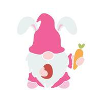 vecteur illustration personnage mignonne gnomes avec lapin oreilles pour Pâques et printemps saison imprimable t chemise. dessin animé style Pâques gnome.