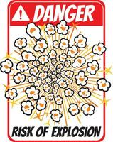 danger signe couleur. risque de explosion. Popcorn. vecteur illustration.