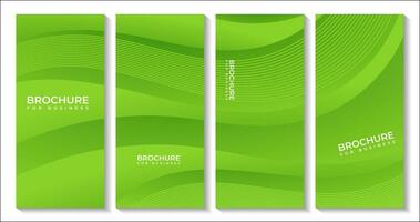 ensemble de brochures avec abstrait moderne vert courbe bio Contexte vecteur