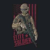 soldat d'élite américain illustration vecteur grunge